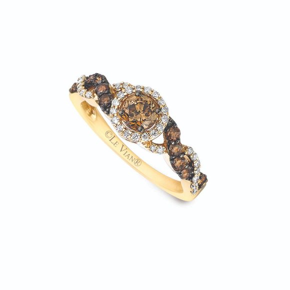 Le Vian Chocolatier Ring featuring Chocolate Diamonds Vanilla Diamonds Gold